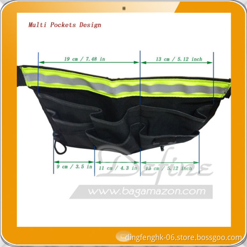 Tool Belt Waist Utility Pockets Apron with Adjustable Reflective Strap